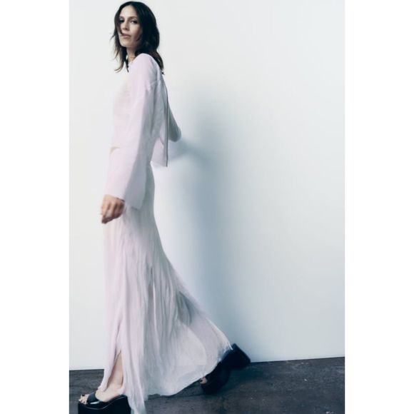 ZARA LONG SLIT SKIRT - Picture 2 of 10